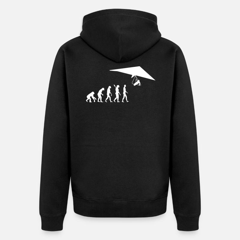 Hängegleiter Evolution Drachenflieger Tandemflug - Unisex Premium Bio Zip Hoodie - Schwarz