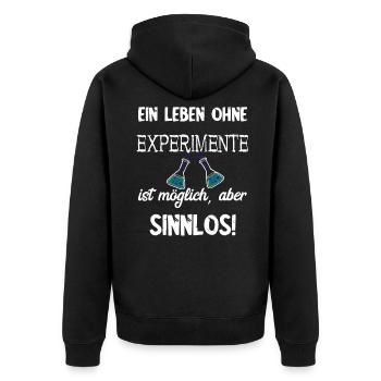 Chemiker Chemikant Biochemie Chemielaborant - Unisex Premium Bio Zip Hoodie - Schwarz - Hinten - Nico (187cm)