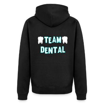 Dental Assistant Dentist Dental Practice Team Dental - Unisex Premium Organic Zip Hoodie - black - Back - Nico (187cm)