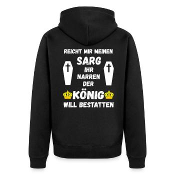 Lustige Bestatter Friedhof Bestattung Geschenke - Unisex Premium Bio Zip Hoodie - Schwarz - Hinten - Nico (187cm)