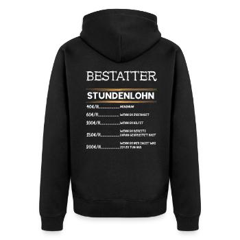 Lustige Bestatter Friedhof Bestattung Geschenke - Unisex Premium Bio Zip Hoodie - Schwarz - Hinten - Nico (187cm)
