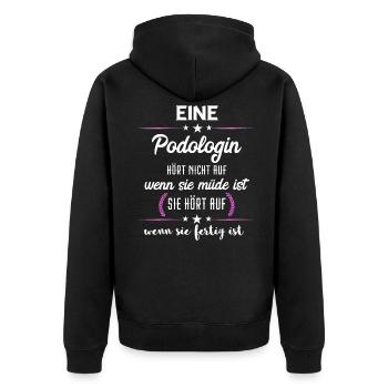 Podologe Fußpflege Pediküre Podologie Geschenke - Unisex Premium Bio Zip Hoodie - Schwarz - Hinten - Nico (187cm)