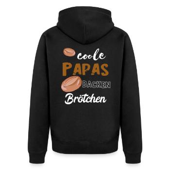 Bäcker Konditor Brötchen Backen Bäckerei Geschenke - Unisex Premium Bio Zip Hoodie - Schwarz - Hinten - Nico (187cm)