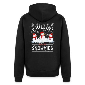 « Chillin With The Snowmmies » Bonhomme de neige d’hiver - Veste à capuche bio Premium Unisexe - noir - Dos - Nico (187cm)
