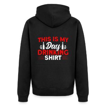 Trinken Tagestrinken Party Strand Geschenk - Unisex Premium Bio Zip Hoodie - Schwarz - Hinten - Nico (187cm)