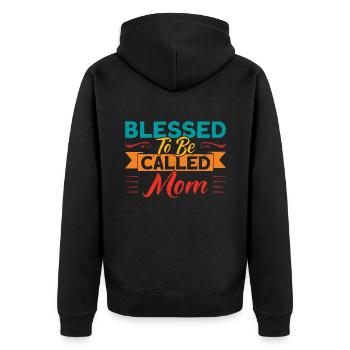 Cadeau familial jumelé pour la fête des Mères - Veste à capuche bio Premium Unisexe - noir - Dos - Nico (187cm)