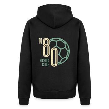 43. Geburtstag Fußballer 43 Jahre Jahrgang 1980 - Unisex Premium Bio Zip Hoodie - Schwarz - Hinten - Nico (187cm)