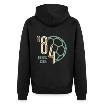 39. Geburtstag Fußballer 39 Jahre Jahrgang 1984 - Unisex Premium Bio Zip Hoodie - Schwarz - Hinten - Nico (187cm)