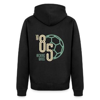 38. Geburtstag Fußballer 38 Jahre Jahrgang 1985 - Unisex Premium Bio Zip Hoodie - Schwarz - Hinten - Nico (187cm)