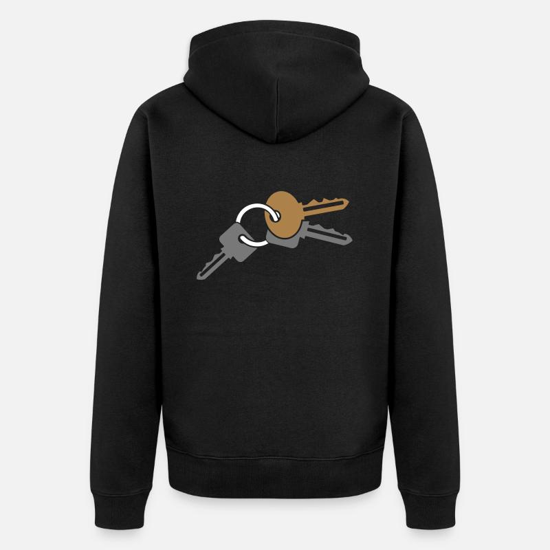 Porte-clés - clé - porte-clés - Veste à capuche bio Premium Unisexe - noir