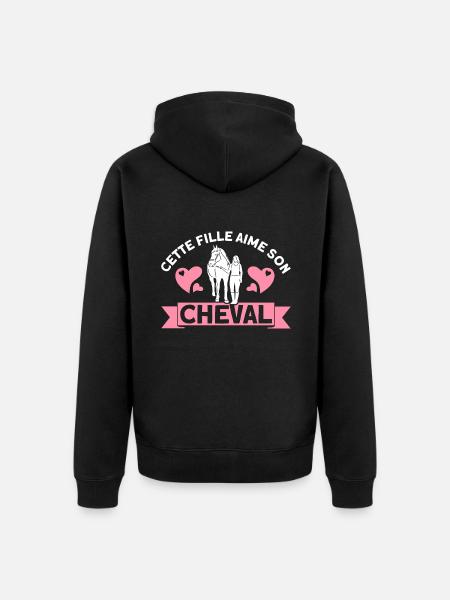Pferde Reiten Reiter Geschenk - Unisex Premium Bio Zip Hoodie - Schwarz