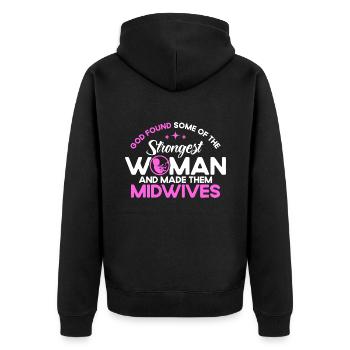 Obstetrician Midwife LD Work Gift - Unisex Premium Organic Zip Hoodie - black - Back - Nico (187cm)