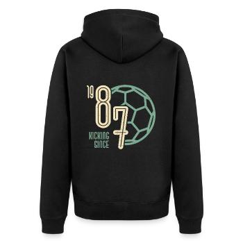 36. Geburtstag Fußballer 36 Jahre Jahrgang 1987 - Unisex Premium Bio Zip Hoodie - Schwarz - Hinten - Nico (187cm)