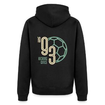 30. Geburtstag Fußballer 30 Jahre Jahrgang 1993 - Unisex Premium Bio Zip Hoodie - Schwarz - Hinten - Nico (187cm)