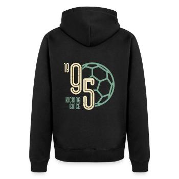 28. Geburtstag Fußballer 28 Jahre Jahrgang 1995 - Unisex Premium Bio Zip Hoodie - Schwarz - Hinten - Nico (187cm)