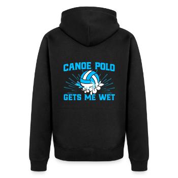 Kanusport Kanupolo spielen Kanupolo Mannschaft Ges - Unisex Premium Bio Zip Hoodie - Schwarz - Hinten - Nico (187cm)