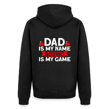 Papa est mon nom Boxer mon jeu Cadeau de boxe - Veste à capuche bio Premium Unisexe - noir - Dos - Nico (187cm)