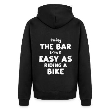 Passing The Bar Exam Is Easy As... - Unisex Premium Organic Zip Hoodie - black - Back - Nico (187cm)