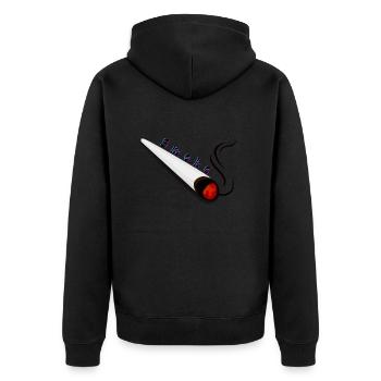 Smoke 2 - Unisex Premium Organic Zip Hoodie - black - Back - Nico (187cm)