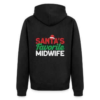 Hebamme Geburtshelfer Doula Geschenk - Unisex Premium Bio Zip Hoodie - Schwarz - Hinten - Nico (187cm)