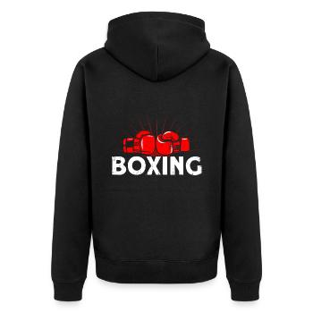 Boxing Boxes Gift - Unisex Premium Organic Zip Hoodie - black - Back - Nico (187cm)