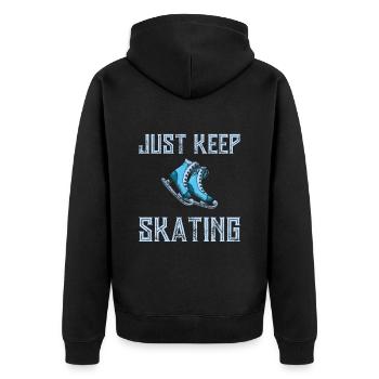 Schlittschuh Grafik Eiskunstlauf Geschenke - Unisex Premium Bio Zip Hoodie - Schwarz - Hinten - Nico (187cm)