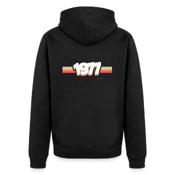 1977 the birth of legends - Veste à capuche bio Premium Unisexe - noir - Dos - Nico (187cm)