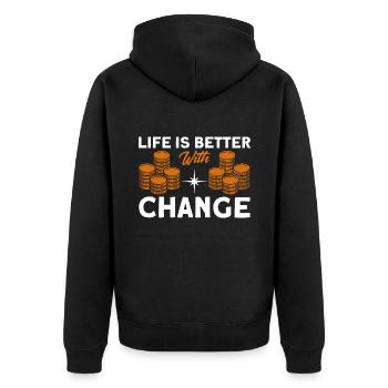 Coin Collection Coin Collectors Numismatics Coin Collections - Unisex Premium Organic Zip Hoodie - black - Back - Nico (187cm)