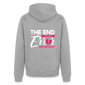 Auflösung der Ehe Geschieden Ex Partner Geschenk - Unisex Premium Bio Zip Hoodie - Grau meliert - Hinten - Nico (187cm)