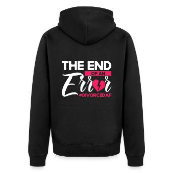 Auflösung der Ehe Geschieden Ex Partner Geschenk - Unisex Premium Bio Zip Hoodie - Schwarz - Hinten - Nico (187cm)