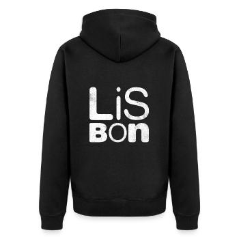 Lisboa Souvenir Portugais Lisbonne Portugal - Veste à capuche bio Premium Unisexe - noir - Dos - Nico (187cm)