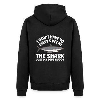 Plongée sous-marine amusante – Citation de Outswim the Shark - Veste à capuche bio Premium Unisexe - noir - Dos - Nico (187cm)