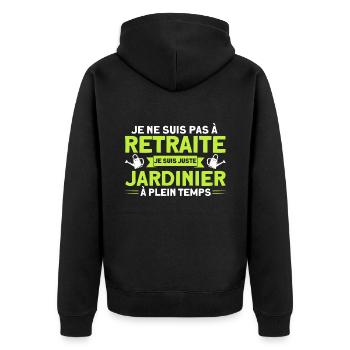 Garten Schrebergarten Gartenarbeit Geschenk - Unisex Premium Bio Zip Hoodie - Schwarz - Hinten - Nico (187cm)