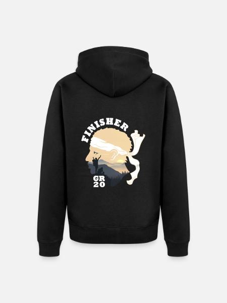 Hike Finisher GR20 corsica hikers - Unisex Premium Organic Zip Hoodie - black