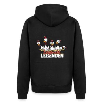 Legende Legenden - Unisex Premium Bio Zip Hoodie - Schwarz - Hinten - Nico (187cm)