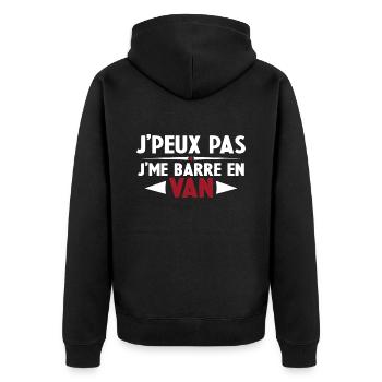 J'peux Pas J'me Barre en Van Cadeau Anniversaire - Veste à capuche bio Premium Unisexe - noir - Dos - Nico (187cm)