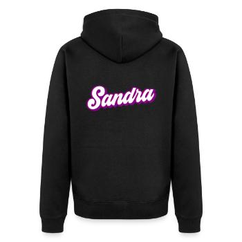 Sandra | Colors changeable - Unisex Premium Organic Zip Hoodie - black - Back - Nico (187cm)