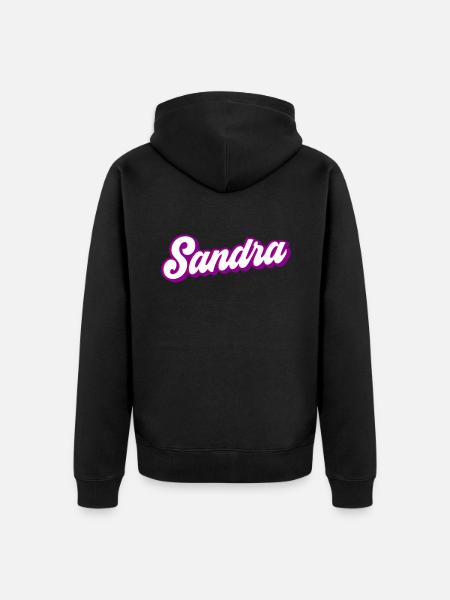 Sandra | Farben änderbar - Unisex Premium Bio Zip Hoodie - Schwarz
