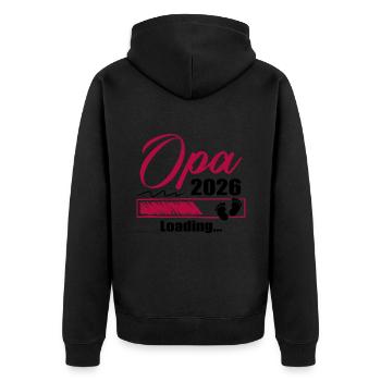 Werdender Opa 2026 Opa loading Geschenk Männer - Unisex Premium Bio Zip Hoodie - Schwarz - Hinten - Nico (187cm)