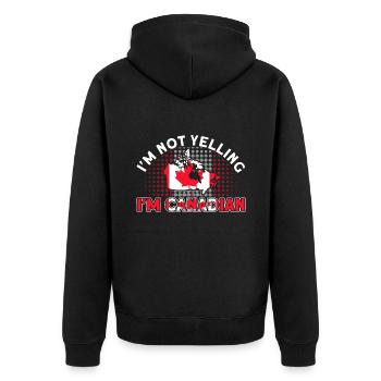 Drapeau canadien Cadeau racines canadiennes - Veste à capuche bio Premium Unisexe - noir - Dos - Nico (187cm)