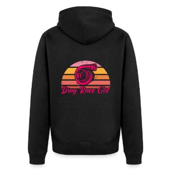 Drag Race Drag Racing Car Racing Gift - Unisex Premium Organic Zip Hoodie - black - Back - Nico (187cm)