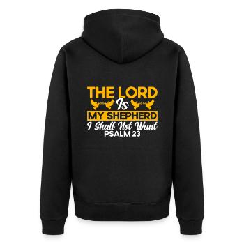 Jesus God Bible Verse Inspiring Gift - Unisex Premium Organic Zip Hoodie - black - Back - Nico (187cm)