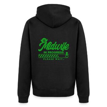 Doula Obstétricien Cadeau - Veste à capuche bio Premium Unisexe - noir - Dos - Nico (187cm)