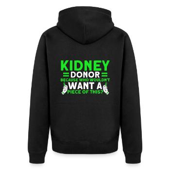 Operation Transplantiert Organtransplantation - Unisex Premium Bio Zip Hoodie - Schwarz - Hinten - Nico (187cm)