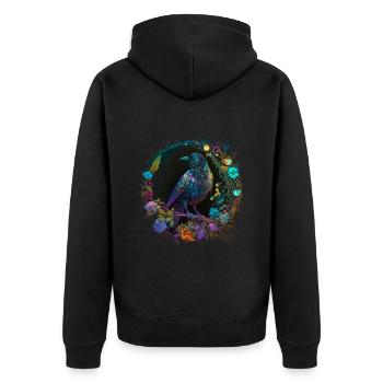 Le Corbeau - Veste à capuche bio Premium Unisexe - noir - Dos - Nico (187cm)
