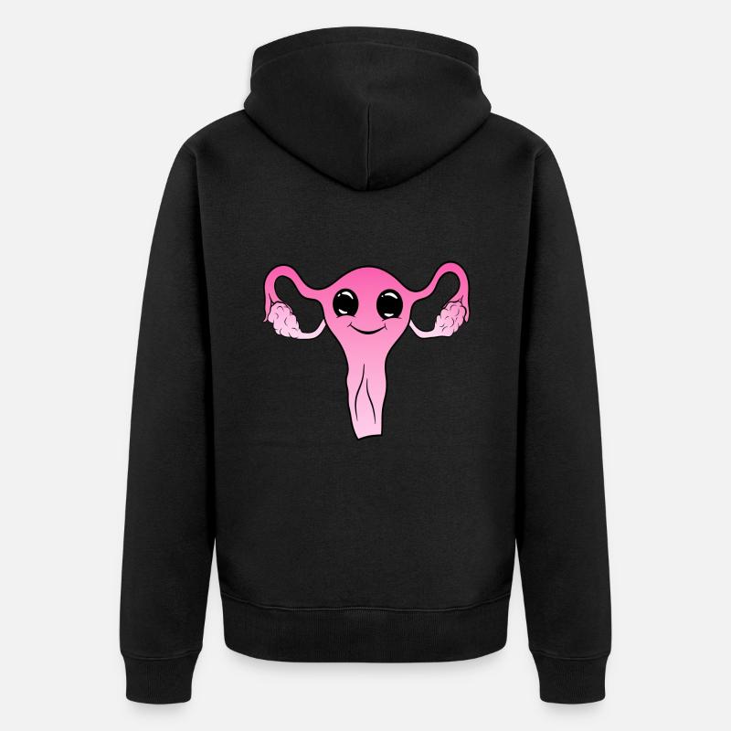Cuterus Kawaii Utérus - Veste à capuche bio Premium Unisexe - noir