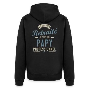 PAS RETRAITE PAPY PROFESSIONNEL cadeau noel Fête - Veste à capuche bio Premium Unisexe - noir - Dos - Nico (187cm)