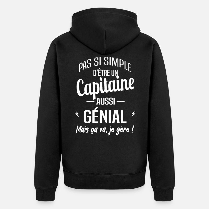 Capitaine - Veste à capuche bio Premium Unisexe - noir