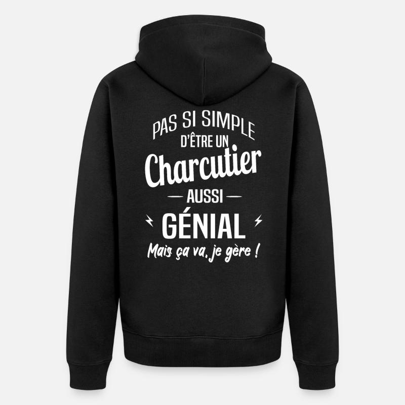 Charcutier - Veste à capuche bio Premium Unisexe - noir