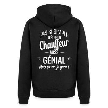 Chauffeur - Veste à capuche bio Premium Unisexe - noir - Dos - Nico (187cm)